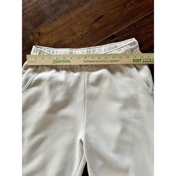 Abercrombie & Fitch Essential Sunday Sweatpants Women's L Ecru Stone Soft AF HR - Picture 2 of 8